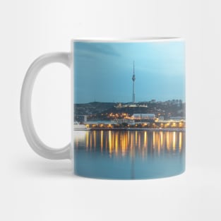 Baku city Caspian Sea Boulevard at sunset time Mug